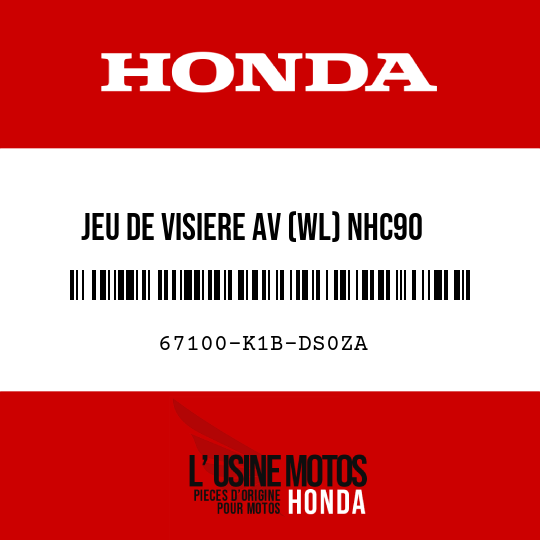 image de 67100-K1B-DS0ZA JEU DE VISIERE AV (WL) NHC90