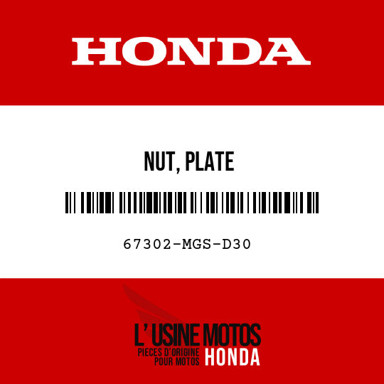 image de 67302-MGS-D30 NUT, PLATE