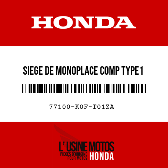 image de 77100-K0F-T01ZA SIEGE DE MONOPLACE COMP TYPE1