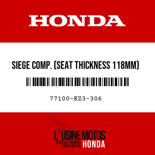 image de 77100-KZ3-306 SIEGE COMP. (SEAT THICKNESS 118MM)