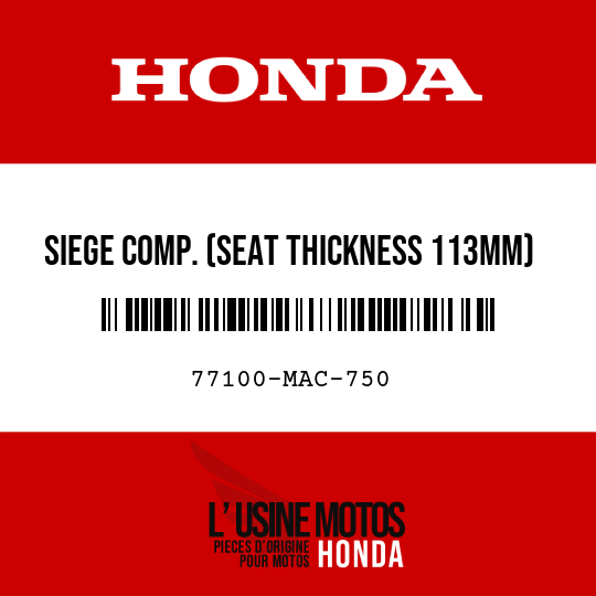 image de 77100-MAC-750 SIEGE COMP. (SEAT THICKNESS 113MM)
