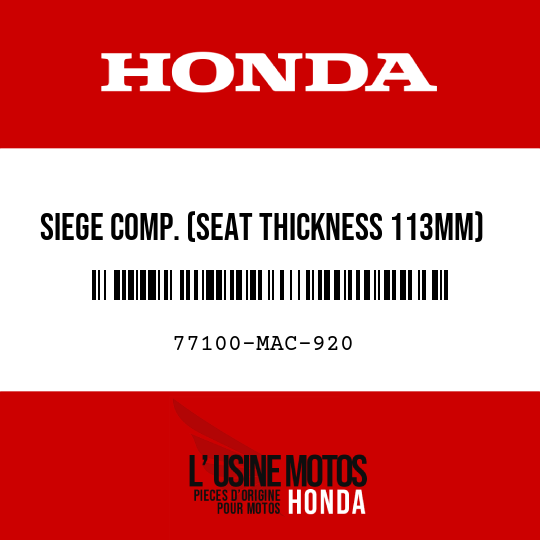 image de 77100-MAC-920 SIEGE COMP. (SEAT THICKNESS 113MM)