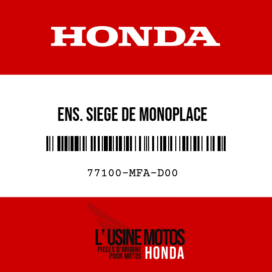 image de 77100-MFA-D00 ENS. SIEGE DE MONOPLACE