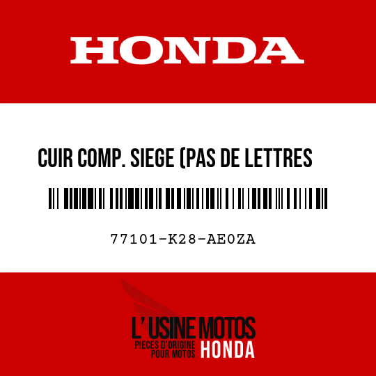 image de 77101-K28-AE0ZA CUIR COMP. SIEGE (PAS DE LETTRES IMPRIMEES) TYPE1