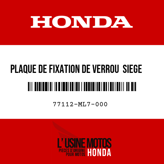 image de 77112-ML7-000 PLAQUE DE FIXATION DE VERROU  SIEGE