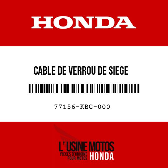 image de 77156-KBG-000 CABLE DE VERROU DE SIEGE