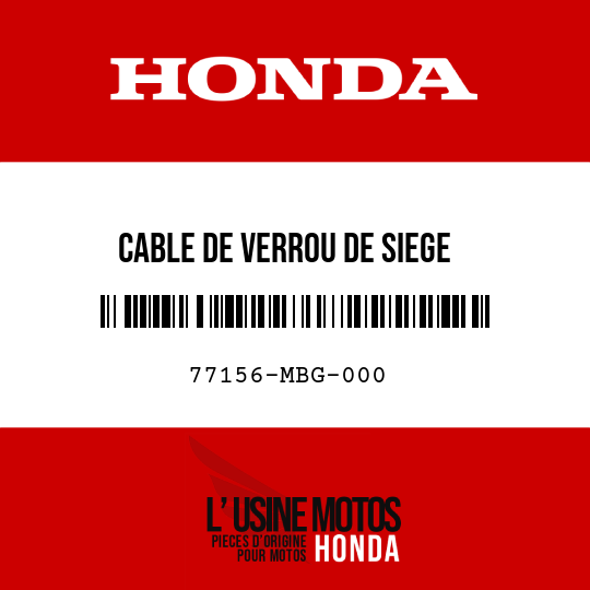 image de 77156-MBG-000 CABLE DE VERROU DE SIEGE