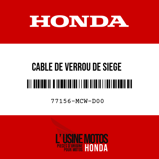 image de 77156-MCW-D00 CABLE DE VERROU DE SIEGE