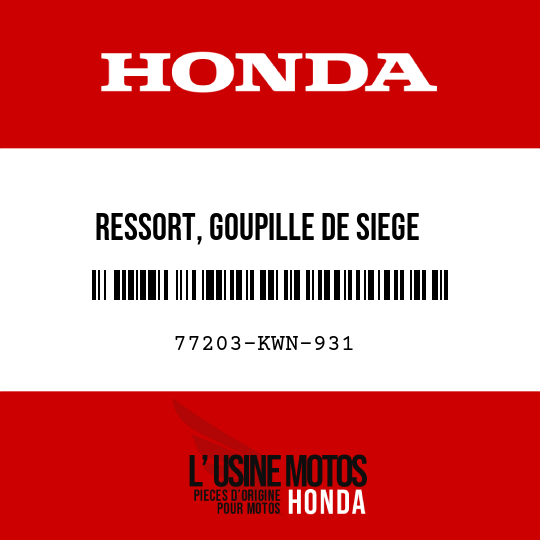 image de 77203-KWN-931 RESSORT, GOUPILLE DE SIEGE