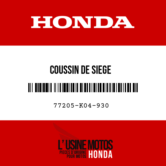 image de 77205-K04-930 COUSSIN DE SIEGE