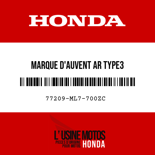 image de 77209-ML7-700ZC MARQUE D'AUVENT AR TYPE3 