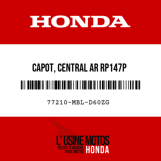 image de 77210-MBL-D60ZG CAPOT, CENTRAL AR RP147P 