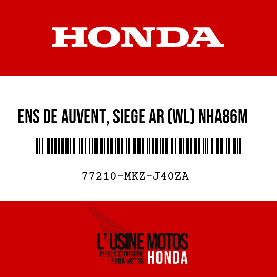 image de 77210-MKZ-J40ZA ENS DE AUVENT, SIEGE AR (WL) NHA86M