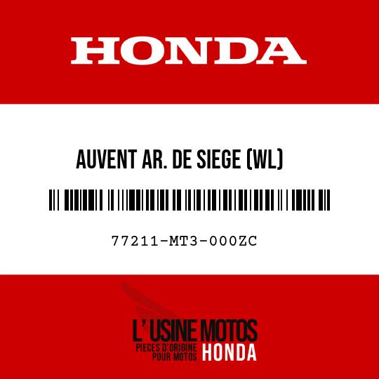 image de 77211-MT3-000ZC AUVENT AR. DE SIEGE (WL) NH295M/TYPE2 