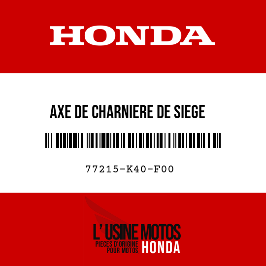 image de 77215-K40-F00 AXE DE CHARNIERE DE SIEGE