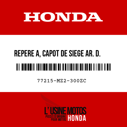 image de 77215-MZ2-300ZC REPERE A, CAPOT DE SIEGE AR. D. TYPE14