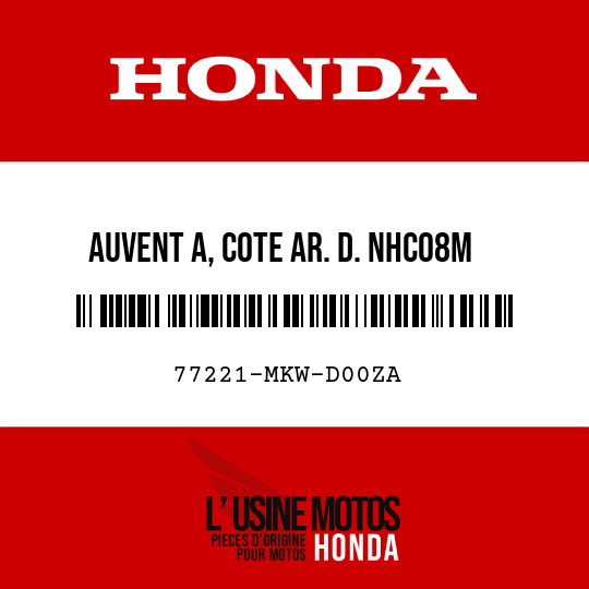 image de 77221-MKW-D00ZA AUVENT A, COTE AR. D. NHC08M