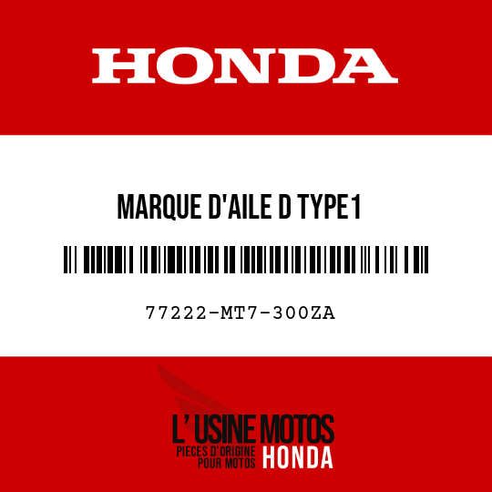 image de 77222-MT7-300ZA MARQUE D'AILE D TYPE1