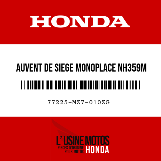image de 77225-MZ7-010ZG AUVENT DE SIEGE MONOPLACE NH359M 