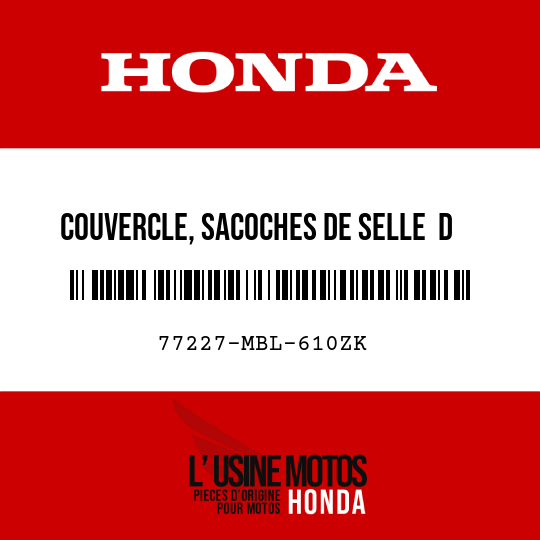image de 77227-MBL-610ZK COUVERCLE, SACOCHES DE SELLE  D G142M 