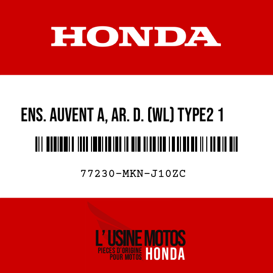 image de 77230-MKN-J10ZC ENS. AUVENT A, AR. D. (WL) TYPE2 1