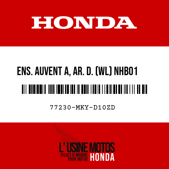 image de 77230-MKY-D10ZD ENS. AUVENT A, AR. D. (WL) NHB01