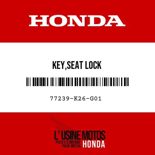image de 77239-K26-G01 KEY,SEAT LOCK