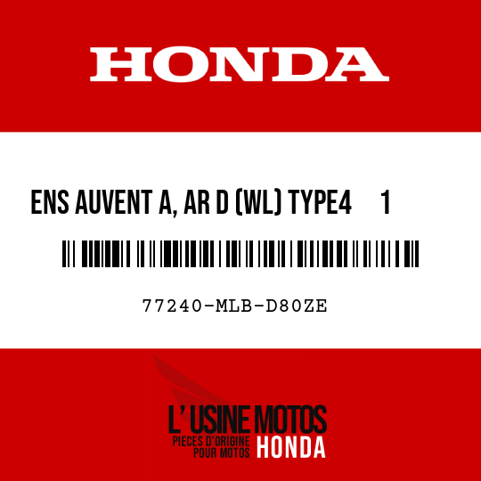 image de 77240-MLB-D80ZE ENS AUVENT A, AR D (WL) TYPE4     1