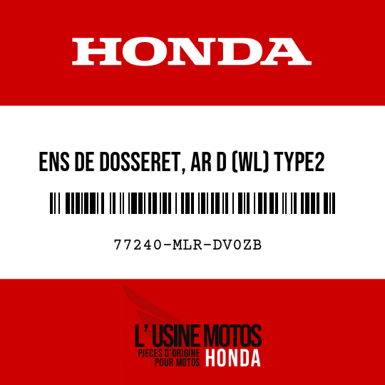 image de 77240-MLR-DV0ZB ENS DE DOSSERET, AR D (WL) TYPE2
