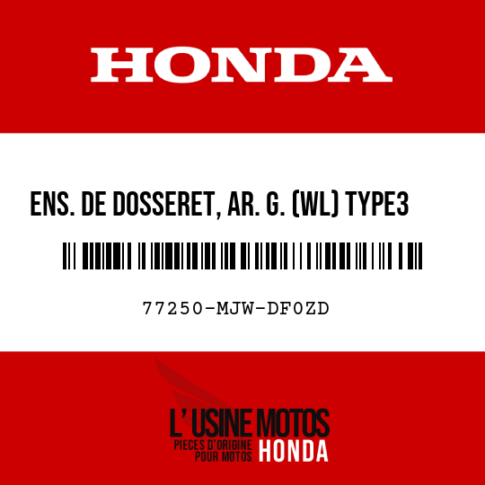 image de 77250-MJW-DF0ZD ENS. DE DOSSERET, AR. G. (WL) TYPE3
