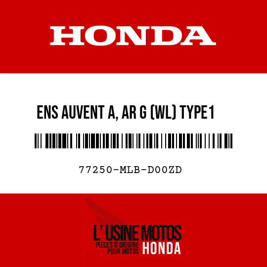 image de 77250-MLB-D00ZD ENS AUVENT A, AR G (WL) TYPE1