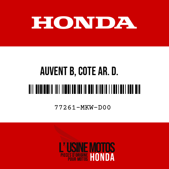 image de 77261-MKW-D00 AUVENT B, COTE AR. D.