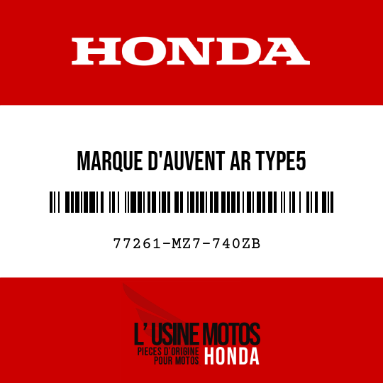 image de 77261-MZ7-740ZB MARQUE D'AUVENT AR TYPE5