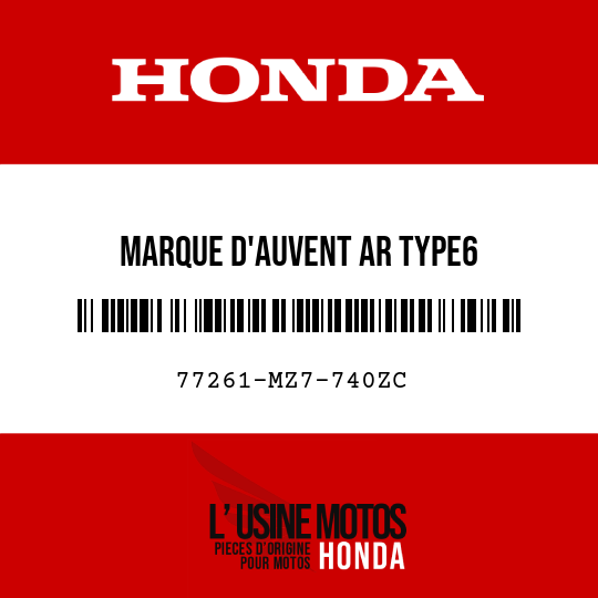 image de 77261-MZ7-740ZC MARQUE D'AUVENT AR TYPE6