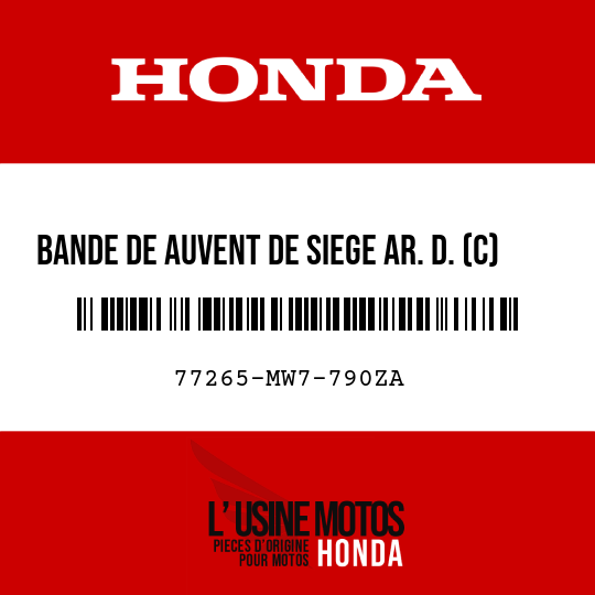 image de 77265-MW7-790ZA BANDE DE AUVENT DE SIEGE AR. D. (C) TYPE10