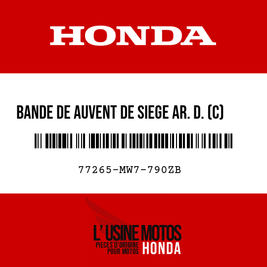 image de 77265-MW7-790ZB BANDE DE AUVENT DE SIEGE AR. D. (C) TYPE11