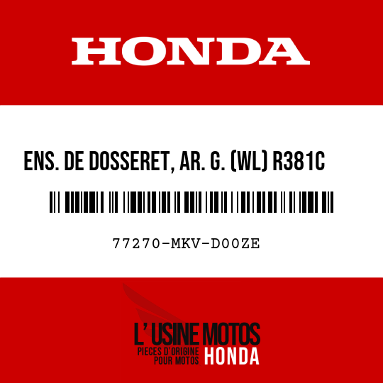 image de 77270-MKV-D00ZE ENS. DE DOSSERET, AR. G. (WL) R381C