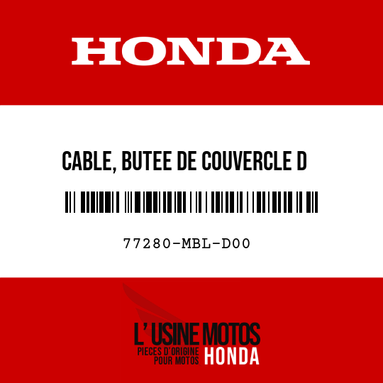 image de 77280-MBL-D00 CABLE, BUTEE DE COUVERCLE D