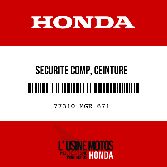 image de 77310-MGR-671 SECURITE COMP, CEINTURE