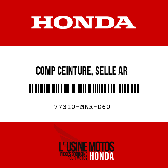 image de 77310-MKR-D60 COMP CEINTURE, SELLE AR