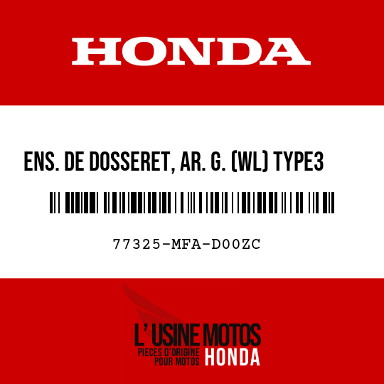 image de 77325-MFA-D00ZC ENS. DE DOSSERET, AR. G. (WL) TYPE3 