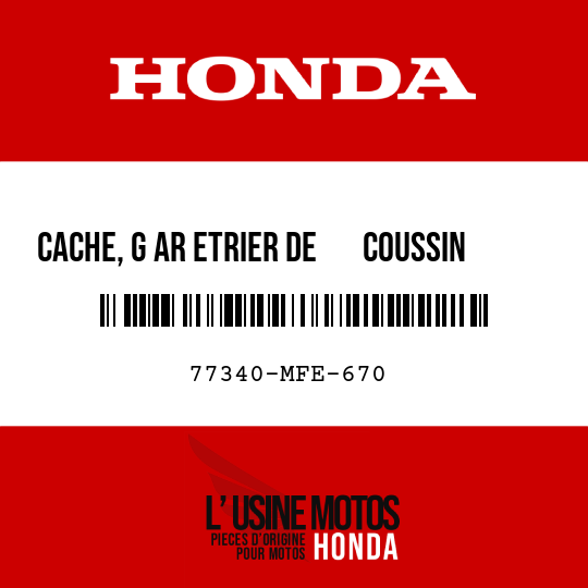 image de 77340-MFE-670 CACHE, G AR ETRIER DE       COUSSIN