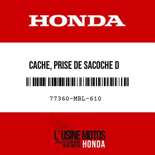 image de 77360-MBL-610 CACHE, PRISE DE SACOCHE D