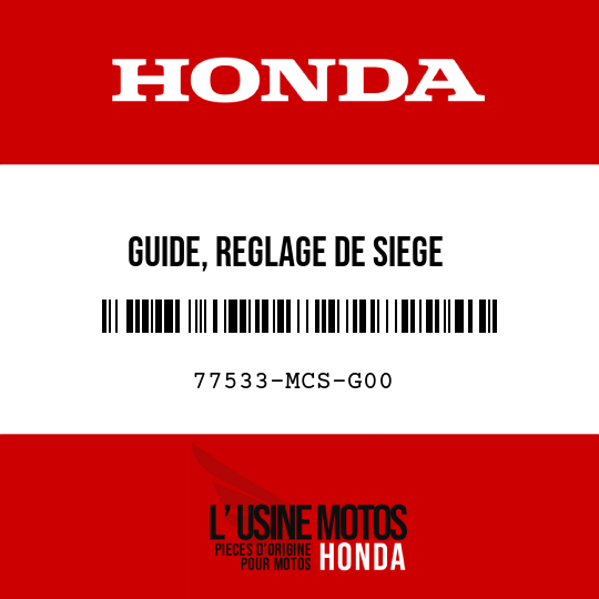 image de 77533-MCS-G00 GUIDE, REGLAGE DE SIEGE