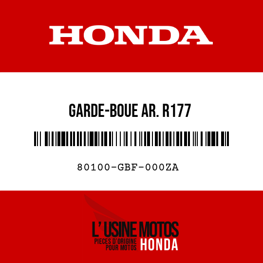 image de 80100-GBF-000ZA GARDE-BOUE AR. R177