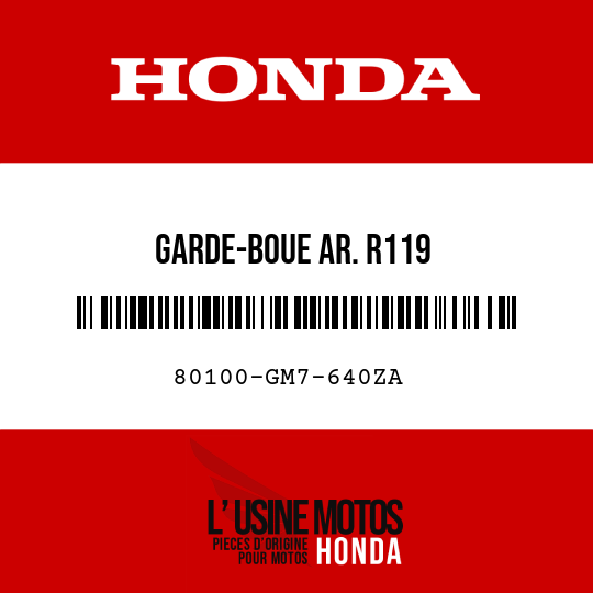image de 80100-GM7-640ZA GARDE-BOUE AR. R119 
