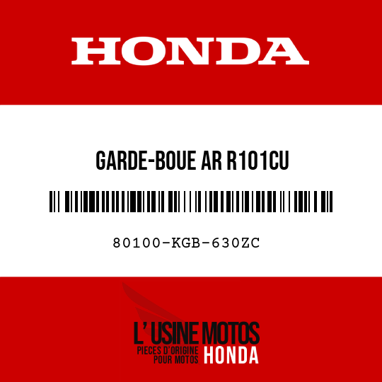 image de 80100-KGB-630ZC GARDE-BOUE AR R101CU