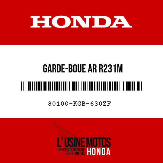 image de 80100-KGB-630ZF GARDE-BOUE AR R231M 