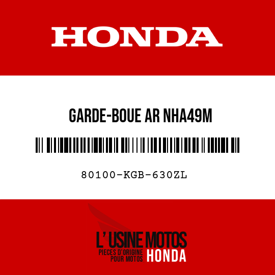 image de 80100-KGB-630ZL GARDE-BOUE AR NHA49M 