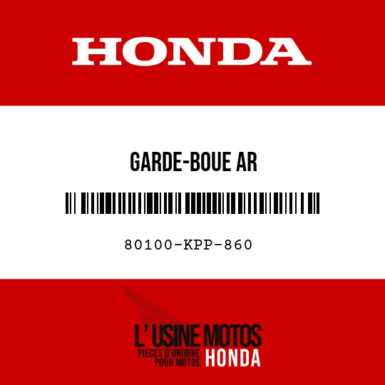 image de 80100-KPP-860 GARDE-BOUE AR